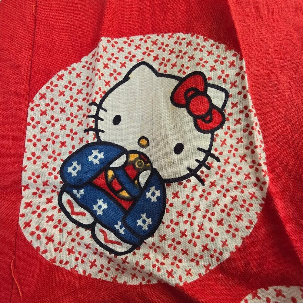 Vintage Hello Kitty Japanese Kids Kimono Robe Red Kawaii Festival Wear Kawaii - Picture 3 of 16